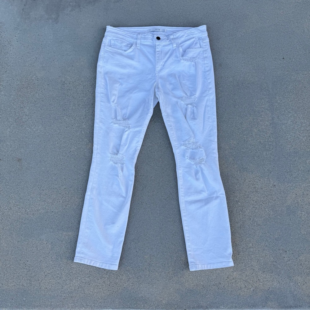 Joe's Jeans Janel Distressed White Skinny Jeans Women Size 30